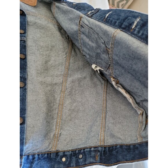 Levis Mens L Jean Jacket Trucker 70507 0214 Dark Blue VTG Retro USA Work EUC - Picture 9 of 16